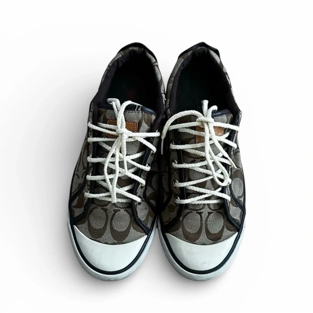 Coach Barrett Signature C Logo Sneakers Women’s Size 9 Brown Canvas Casual Shoes